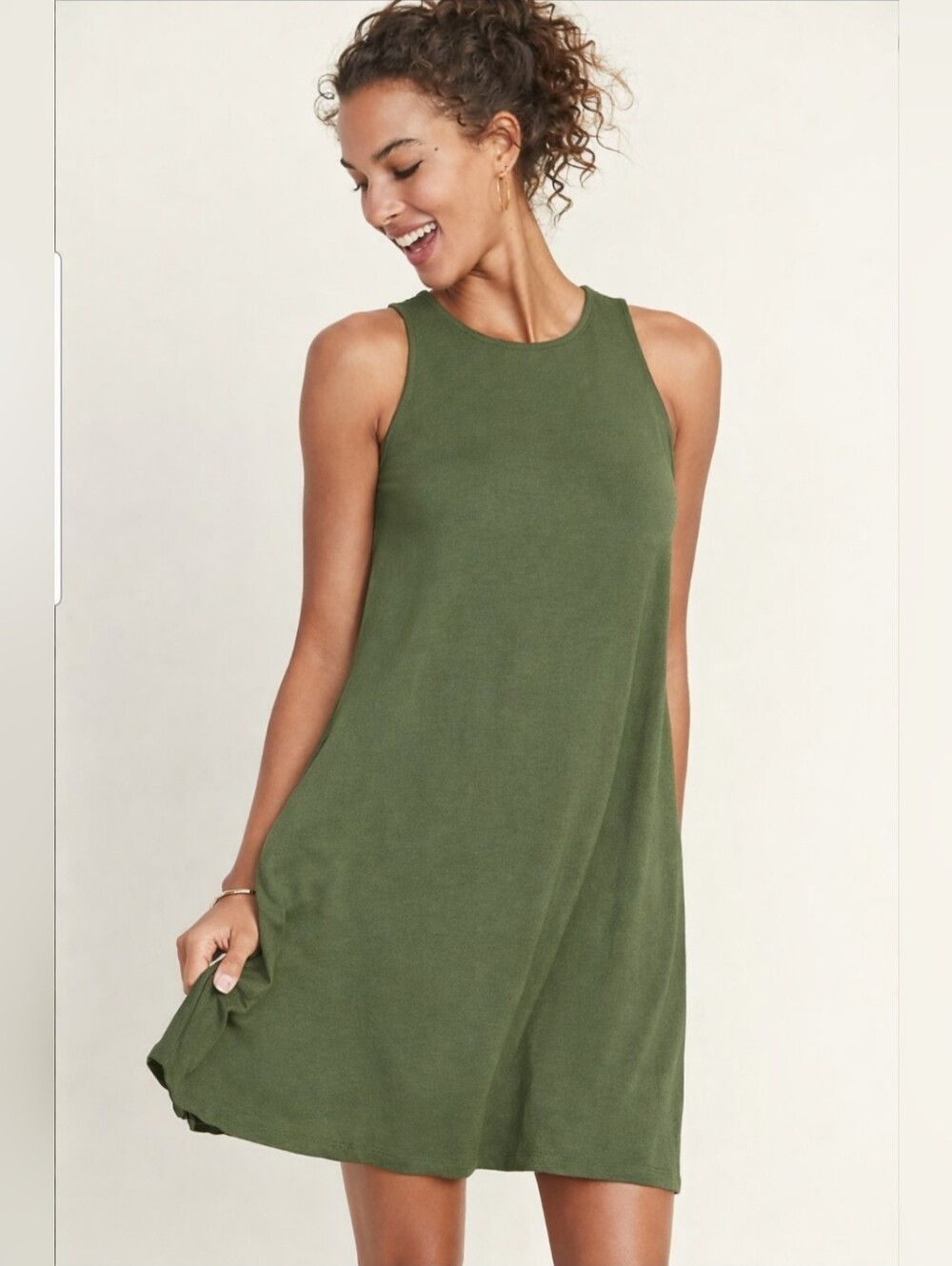 Old Navy Swing Dress Tank Style A-line STRETCHY Size L NWT
